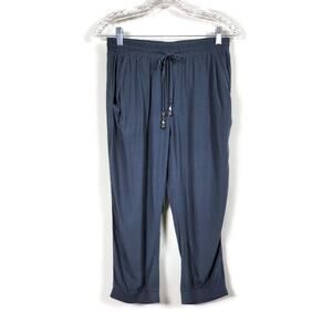 Esprit Capri Pants Womens Size 6 Gray Lightweight Elastic Waist Drawstring